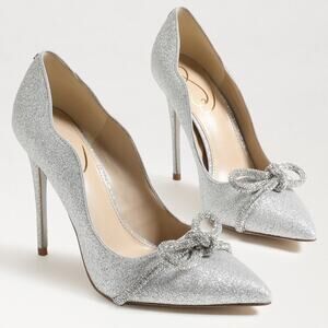 Sam Edelman DEELA Pointed Toe Heel in Soft Silver